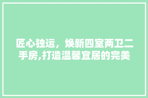 匠心独运，焕新四室两卫二手房,打造温馨宜居的完美家园
