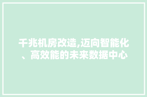 千兆机房改造,迈向智能化、高效能的未来数据中心