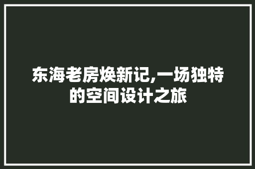 东海老房焕新记,一场独特的空间设计之旅