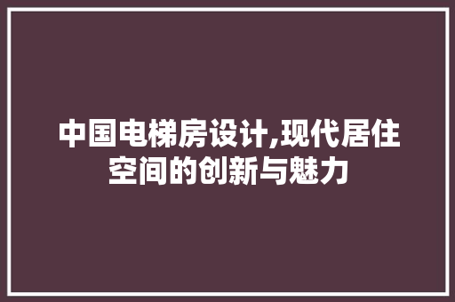中国电梯房设计,现代居住空间的创新与魅力
