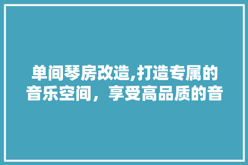 单间琴房改造,打造专属的音乐空间，享受高品质的音乐时光