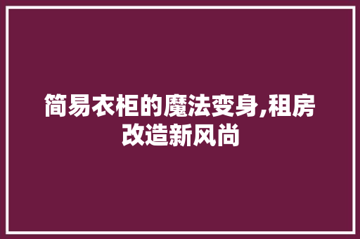 简易衣柜的魔法变身,租房改造新风尚 景观设计