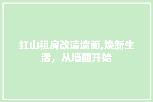 红山租房改造墙面,焕新生活，从墙面开始 庭院装修