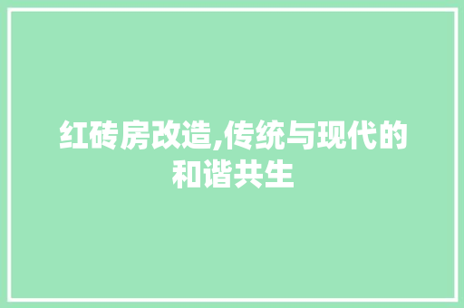 红砖房改造,传统与现代的和谐共生 庭院装修