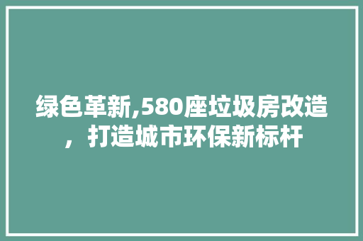 绿色革新,580座垃圾房改造，打造城市环保新标杆