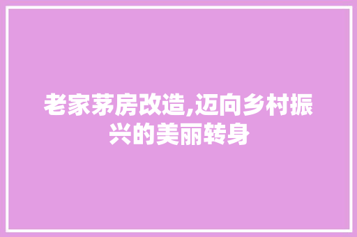 老家茅房改造,迈向乡村振兴的美丽转身 装修材料
