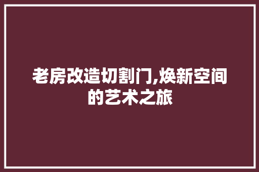 老房改造切割门,焕新空间的艺术之旅 装修材料