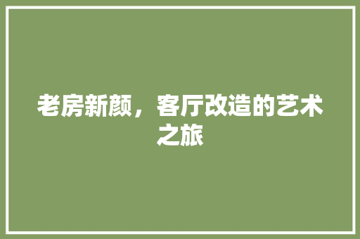 老房新颜，客厅改造的艺术之旅