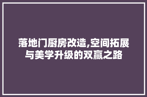落地门厨房改造,空间拓展与美学升级的双赢之路