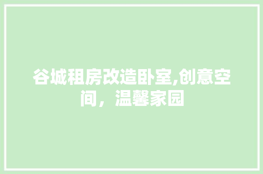 谷城租房改造卧室,创意空间，温馨家园