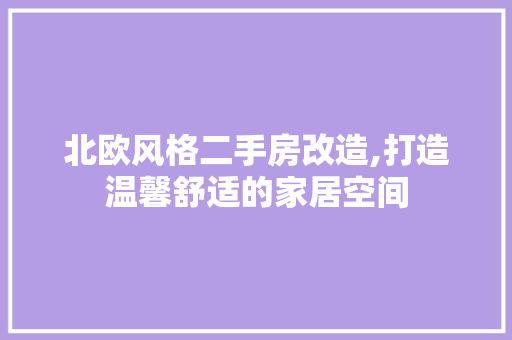 北欧风格二手房改造,打造温馨舒适的家居空间