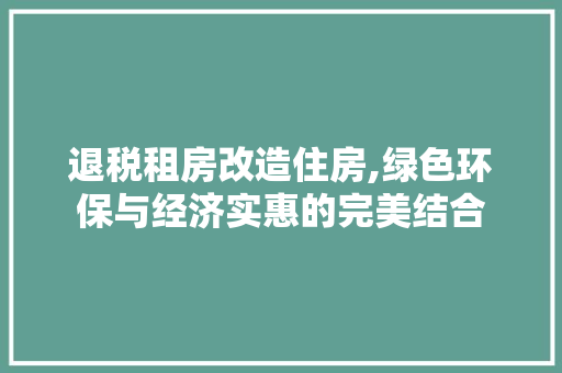 退税租房改造住房,绿色环保与经济实惠的完美结合 隔断设计