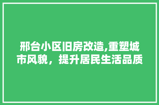 邢台小区旧房改造,重塑城市风貌，提升居民生活品质 门窗装修