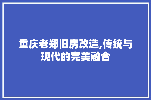 重庆老郑旧房改造,传统与现代的完美融合 景观设计 重庆老郑旧房改造,传统与现代的完美融合 景观设计