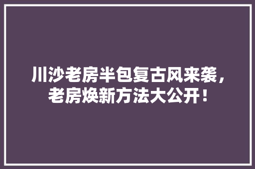 川沙老房半包复古风来袭，老房焕新方法大公开！