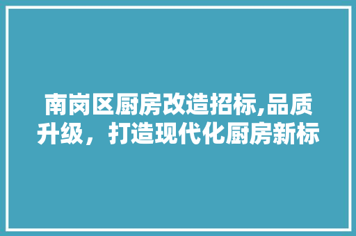 南岗区厨房改造招标,品质升级，打造现代化厨房新标杆