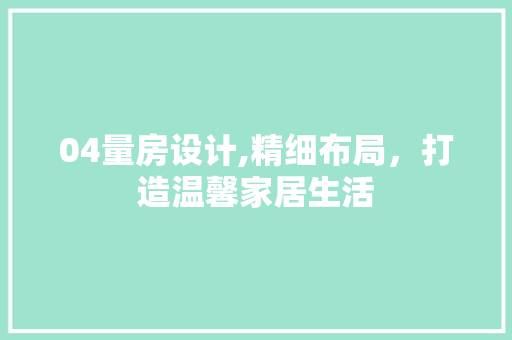 04量房设计,精细布局，打造温馨家居生活