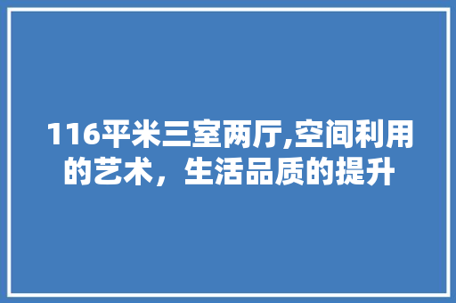 116平米三室两厅,空间利用的艺术，生活品质的提升