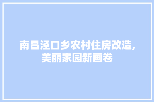 南昌泾口乡农村住房改造,美丽家园新画卷