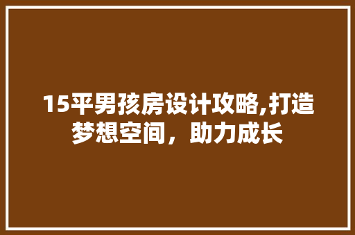 15平男孩房设计攻略,打造梦想空间，助力成长 建筑设计