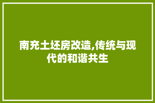 南充土坯房改造,传统与现代的和谐共生