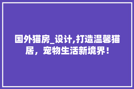 国外猫房_设计,打造温馨猫居，宠物生活新境界！