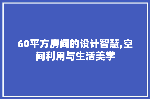 60平方房间的设计智慧,空间利用与生活美学 建筑设计
