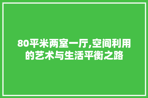 80平米两室一厅,空间利用的艺术与生活平衡之路