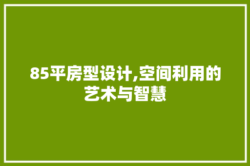 85平房型设计,空间利用的艺术与智慧 地面装修