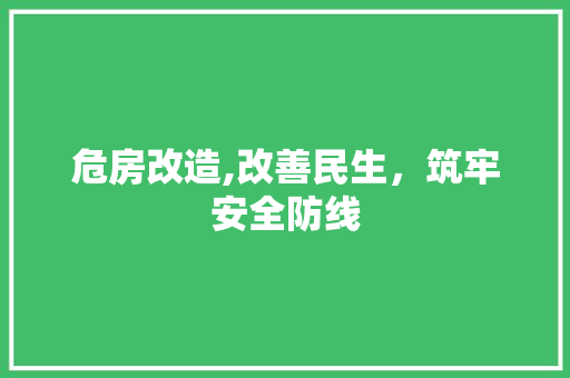 危房改造,改善民生，筑牢安全防线