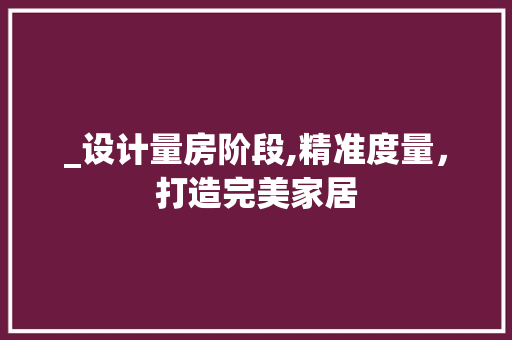 _设计量房阶段,精准度量,打造完美家居
