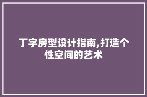 丁字房型设计指南,打造个性空间的艺术