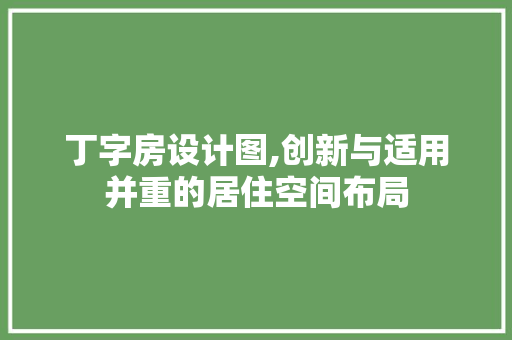 丁字房设计图,创新与适用并重的居住空间布局 庭院装修