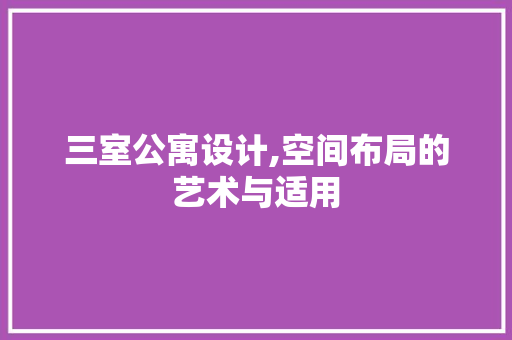 三室公寓设计,空间布局的艺术与适用
