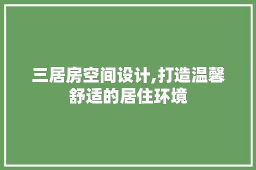 三居房空间设计,打造温馨舒适的居住环境