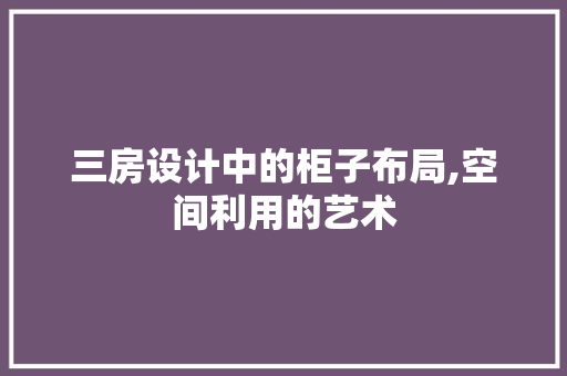 三房设计中的柜子布局,空间利用的艺术 地面装修