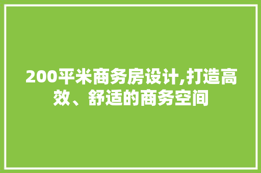 200平米商务房设计,打造高效、舒适的商务空间 墙面装饰