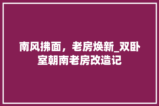 南风拂面，老房焕新_双卧室朝南老房改造记