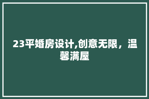 23平婚房设计,创意无限，温馨满屋 装修材料