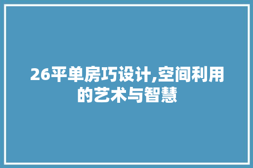 26平单房巧设计,空间利用的艺术与智慧 墙面装饰