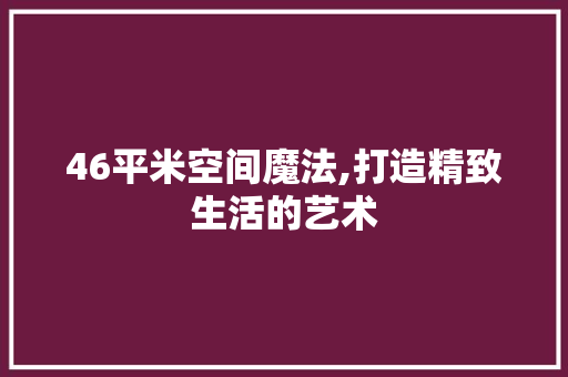 46平米空间魔法,打造精致生活的艺术