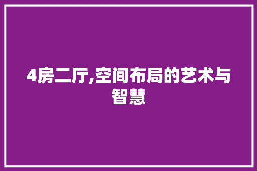 4房二厅,空间布局的艺术与智慧
