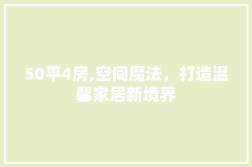 50平4房,空间魔法，打造温馨家居新境界
