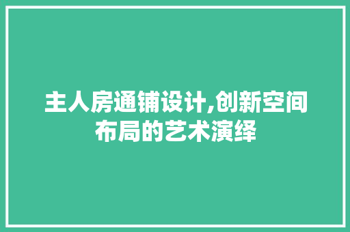 主人房通铺设计,创新空间布局的艺术演绎