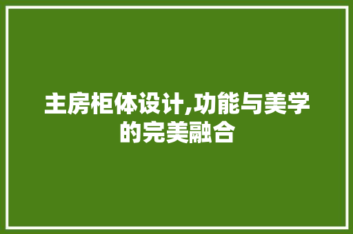 主房柜体设计,功能与美学的完美融合