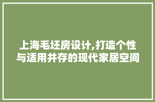 上海毛坯房设计,打造个性与适用并存的现代家居空间