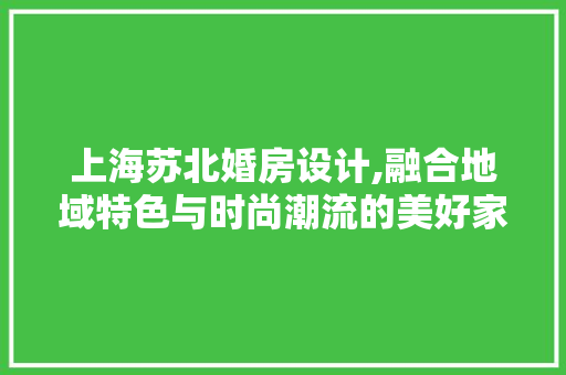 上海苏北婚房设计,融合地域特色与时尚潮流的美好家园