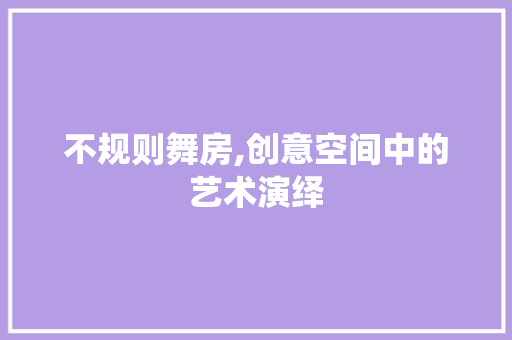不规则舞房,创意空间中的艺术演绎