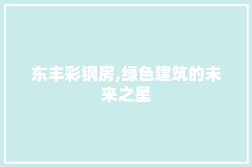 东丰彩钢房,绿色建筑的未来之星 墙面装饰