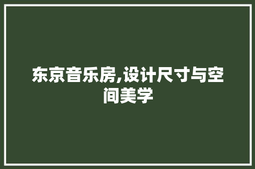 东京音乐房,设计尺寸与空间美学